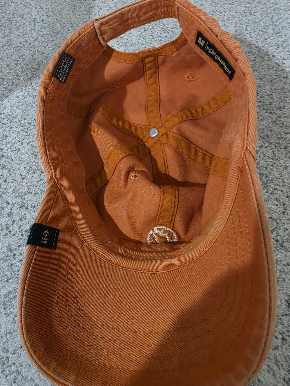 American Eagle Outfitters Orange Baseball Cap with White '3' Embroidery